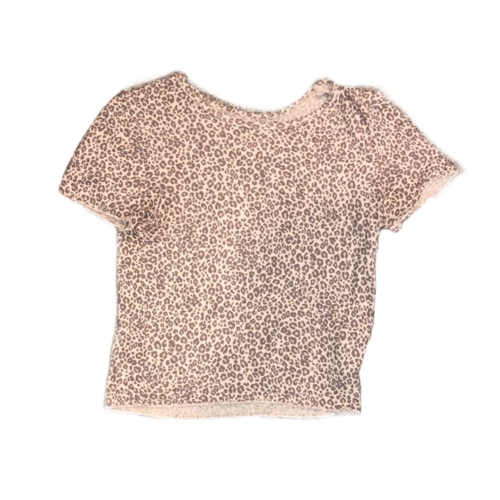 American Eagle cheetah print ruffled Tee
